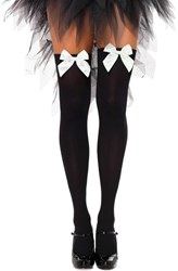 Sexy Overknee Kousen Zwart met Witte Strik