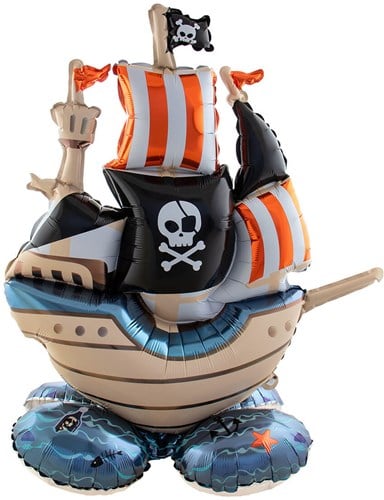 Staande Folieballon Piratenschip (70x81cm)