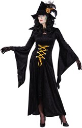 Zwarte Heksenjurk Morticia voor dames 