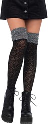 Overknee Sokken Lurex Scrunch Zwart