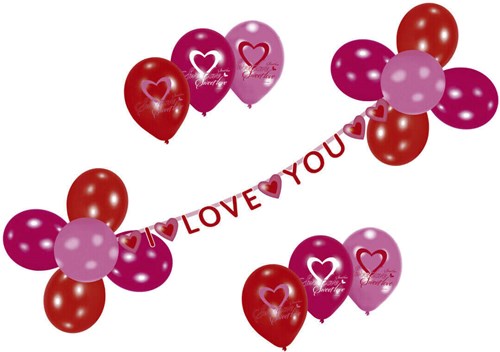 Deco Set Ballonnen en Slinger Love You