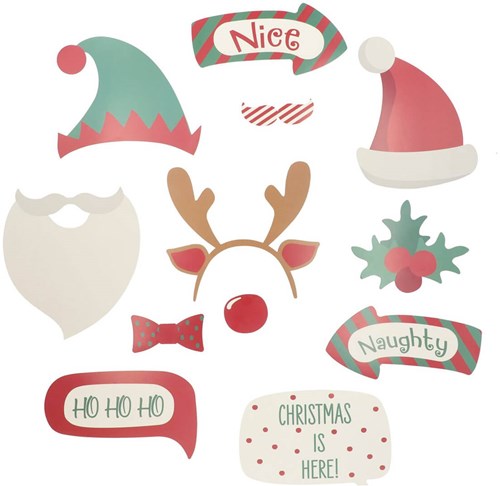 Kerst Photo Booth Props Holly Jolly - 12st