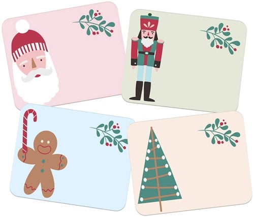Cadeau Etiketten Naamstickers Kerst - 50st