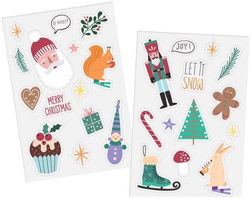 Kerst Raamstickers Holly Jolly - 27st