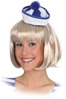 Diadeem Mini Hoed Matroos Blauw-Wit