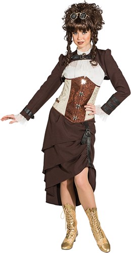 Damesrok Steampunk Bruin 