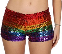 Hotpants Pailletten Regenboog