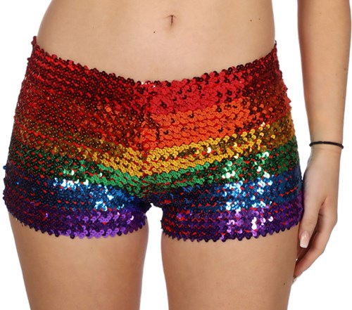 Hotpants Pailletten Regenboog
