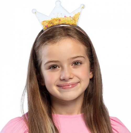 Diadeem Kroontje met Gouden Glitters (voorbeeld)
