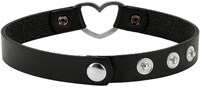 Choker Zwart Lederlook met Hart (achterkant)