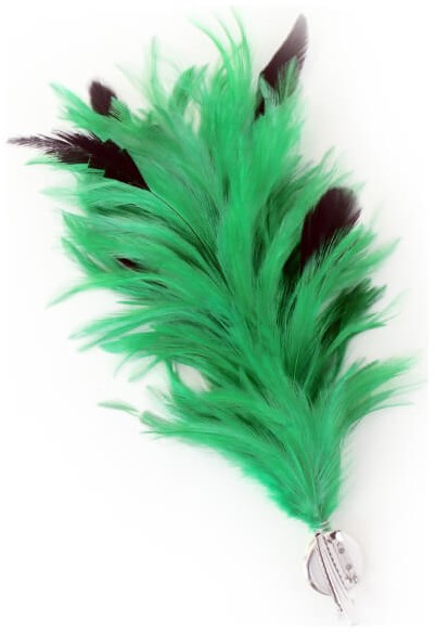 Verenpluim Groen 30cm Buigbaar met Speld en Clip (2)