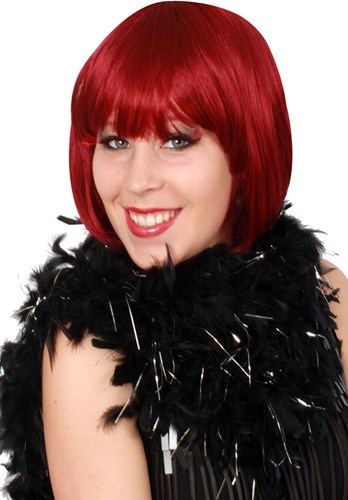 Boa Glamour Zwart met ZilverenTinsel - 50gram