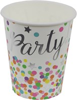Bekers Party Confetti Luxe 250ml - 8st