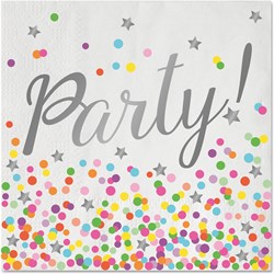 Servetten Party Confetti Luxe 33x33cm - 16st