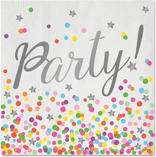 Servetten Party Confetti Luxe 33x33cm - 16st