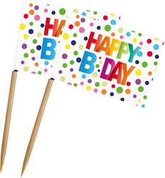 Prikker Happy Birthday Stippen (50st.)