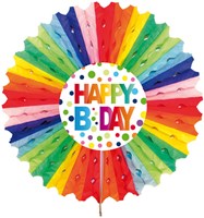 Honeycomb - Waaier Happy Birthday Stippen (45cm) (detail)