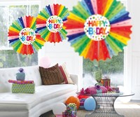 Honeycomb - Waaier Happy Birthday Stippen (45cm)