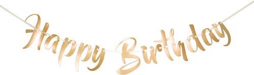 Letterslinger Happy Birthday Goud Luxe (100cm)