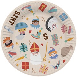 Sinterklaas Bordjes Papier 18cm - 8st. 