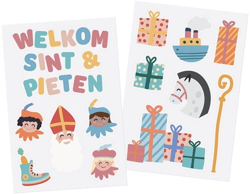 Sinterklaas Raamstickers Welkom Sint & Pieten - 13st