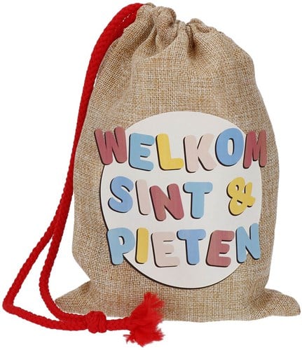Uitdeelzakje Welkom Sint & Pieten - 18x25cm