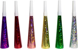 Feesttoeters Holografisch 19cm (6st.)