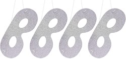 Oogmaskers Glitter Zilver Karton (4st.)