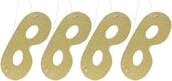 Oogmaskers Glitter Goud Karton (4st.)