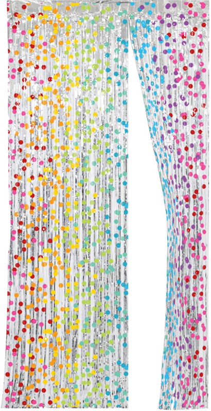 Deurgordijn Folie Regenboog Stippen - 2x1m