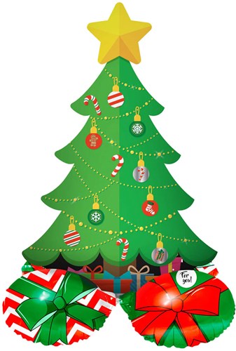 Staande Folieballon Kerstboom - 81cm