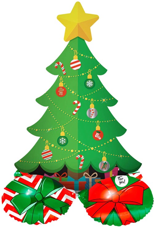 Staande Folieballon Kerstboom - 81cm