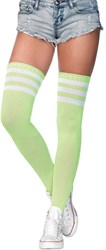 Cheerleader / Atleet Overknee Sokken Neon Groen