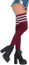 Cheerleader / Atleet Overknee Sokken Bordeaux