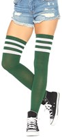 Cheerleader / Atleet Overknee Sokken Donkergroen