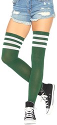 Cheerleader / Atleet Overknee Sokken Donkergroen
