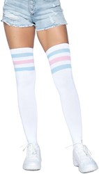 Cheerleader / Atleet Overknee Sokken Wit/Pastel