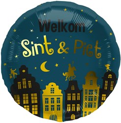 Sinterklaas Folieballon Welkom Sint & Piet - 45cm