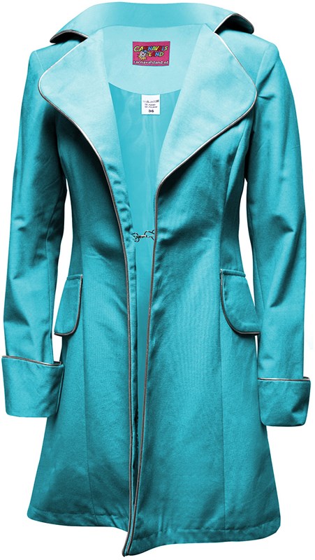 Damesjas Turquoise Luxe met Zilveren Piping