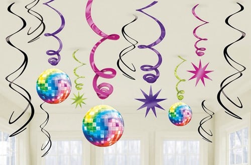 Hangdecoratie Swirl Disco Fever (12st)