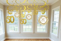 Hangdeco Swirl 50 Jaar Goud (12st)