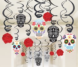 Hangdecoratie Swirl Day Of The Dead (30st)