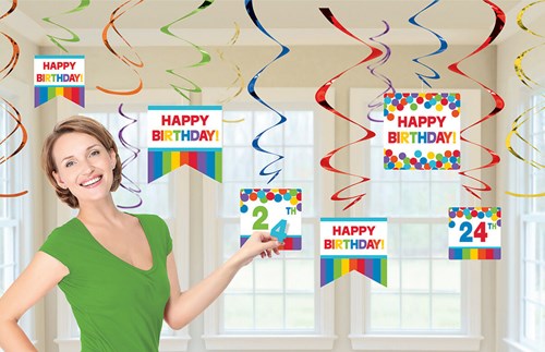 Hangdeco Happy Birthday Rainbow + Stickers (12st)