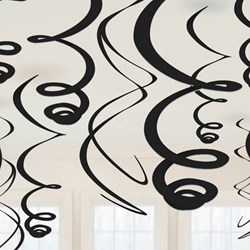 Hangdeco Swirl Zwart 12st - 55cm