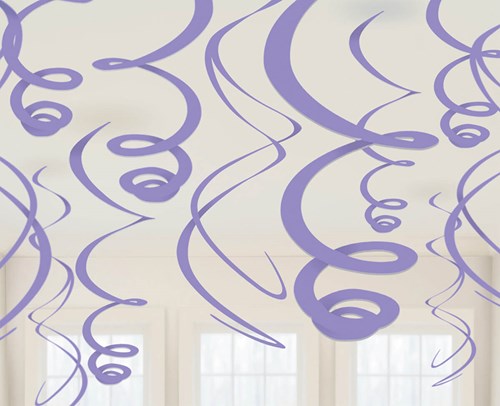 Hangdeco Swirl Paars 12st - 55cm