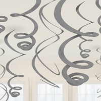 Hangdeco Swirl Zilver 12st - 55cm