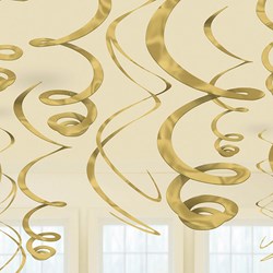 Hangdeco Swirl Goud 12st - 55cm