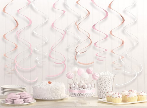 Hangdeco Swirl Roségoud/Roze (12st)