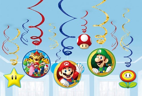 Hangdeco Swirl Super Mario 12st - 61cm