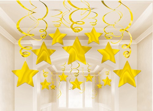 Hangdeco Swirl Met Sterren Goud (30st)